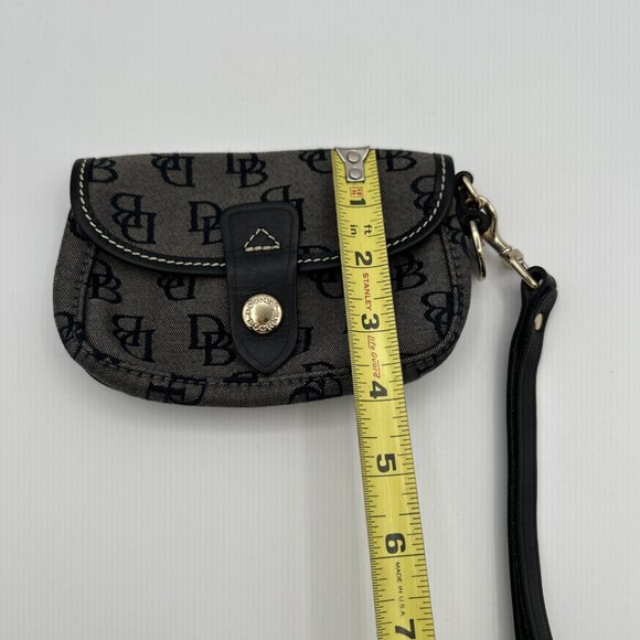 Dooney & Bourke Black Monogram Logo Wristlet Clutch Wallet Y2K‎ Purse Zip Snap - Picture 11 of 11